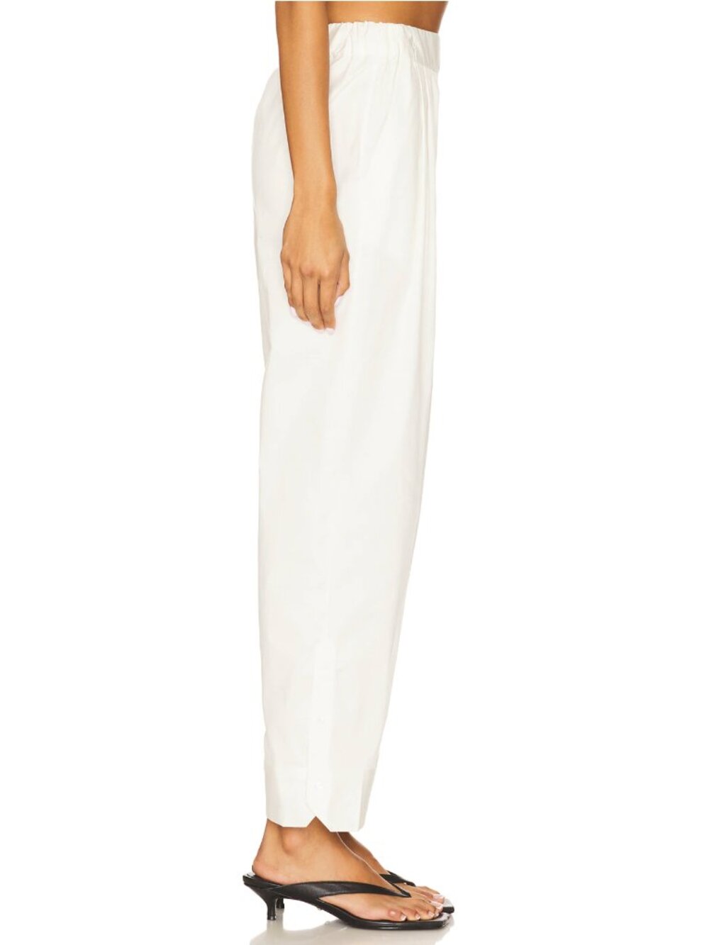 NEW Bevza Cuff Trousers in White Cotton Pant Medium M - Picture 3 of 8